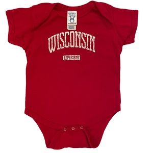 U of Wisconsin red Onesie sz 18m.
